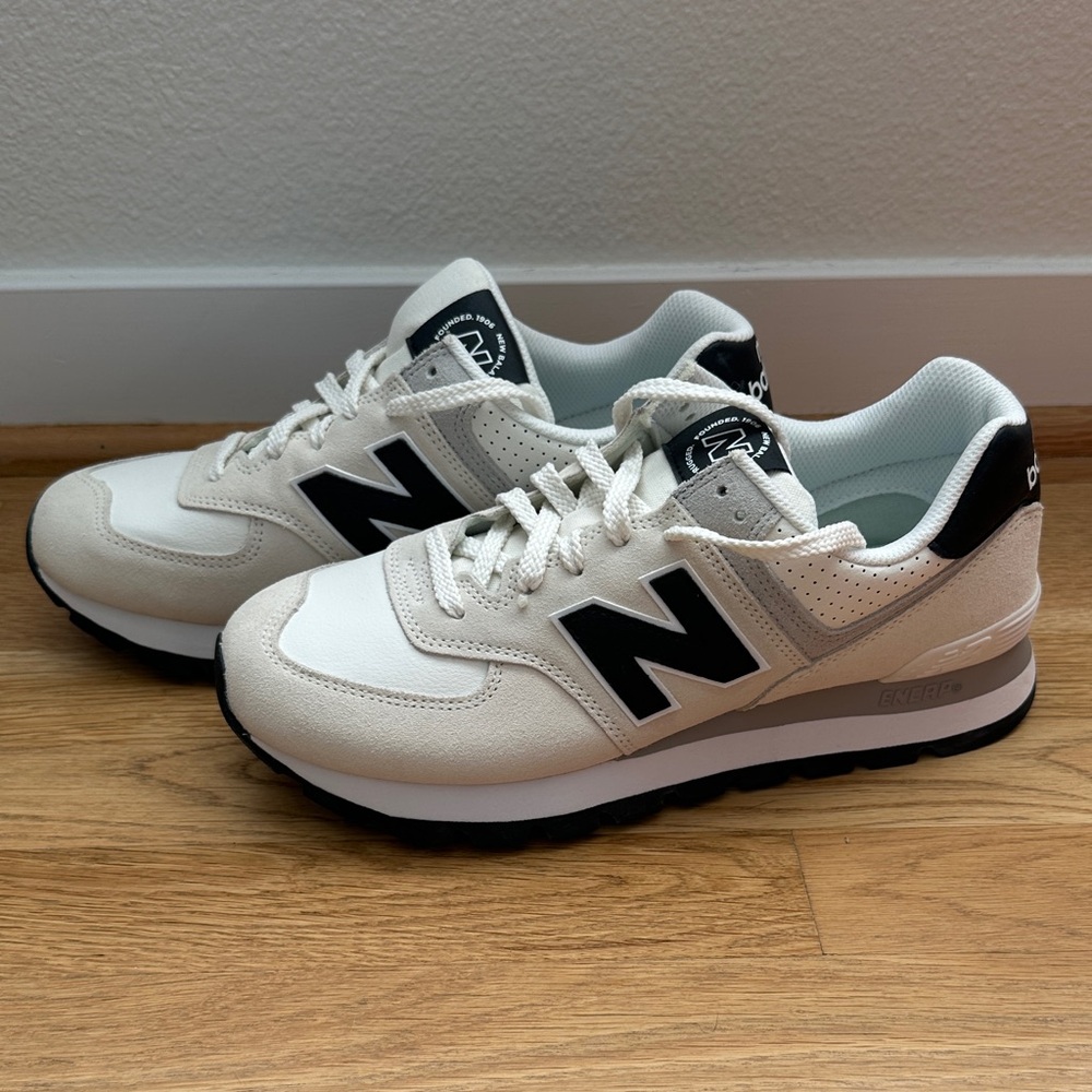 New Balance Cream and Black Sneakers